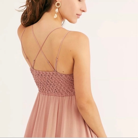 Free People Adella Lace Slip Dress Pink/Nude - Picture 3 of 5
